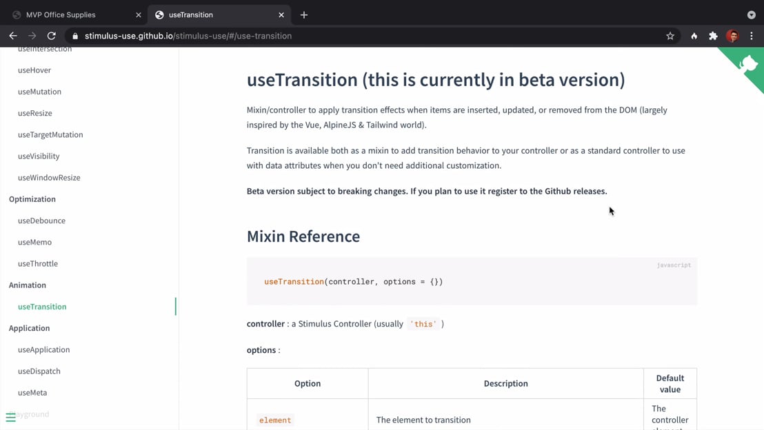 CSS Transitions With UseTransition > Symfony UX: Stimulus | SymfonyCasts