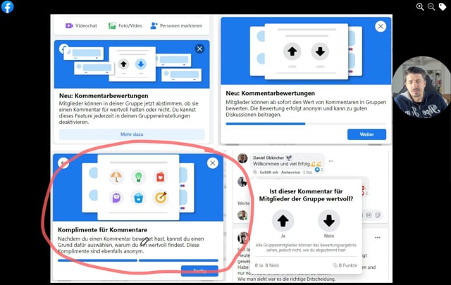 Neue Funktion aktiv: Kommentarbewertungen in FB Gruppen