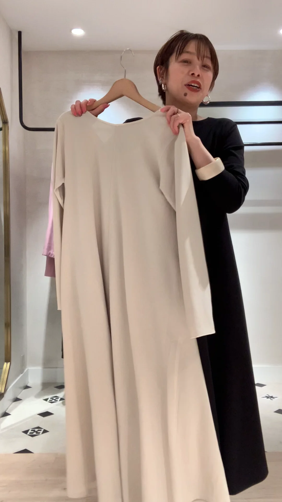 オメカシのベストセラー】Önf(オンフ) カットジョーゼットドレス