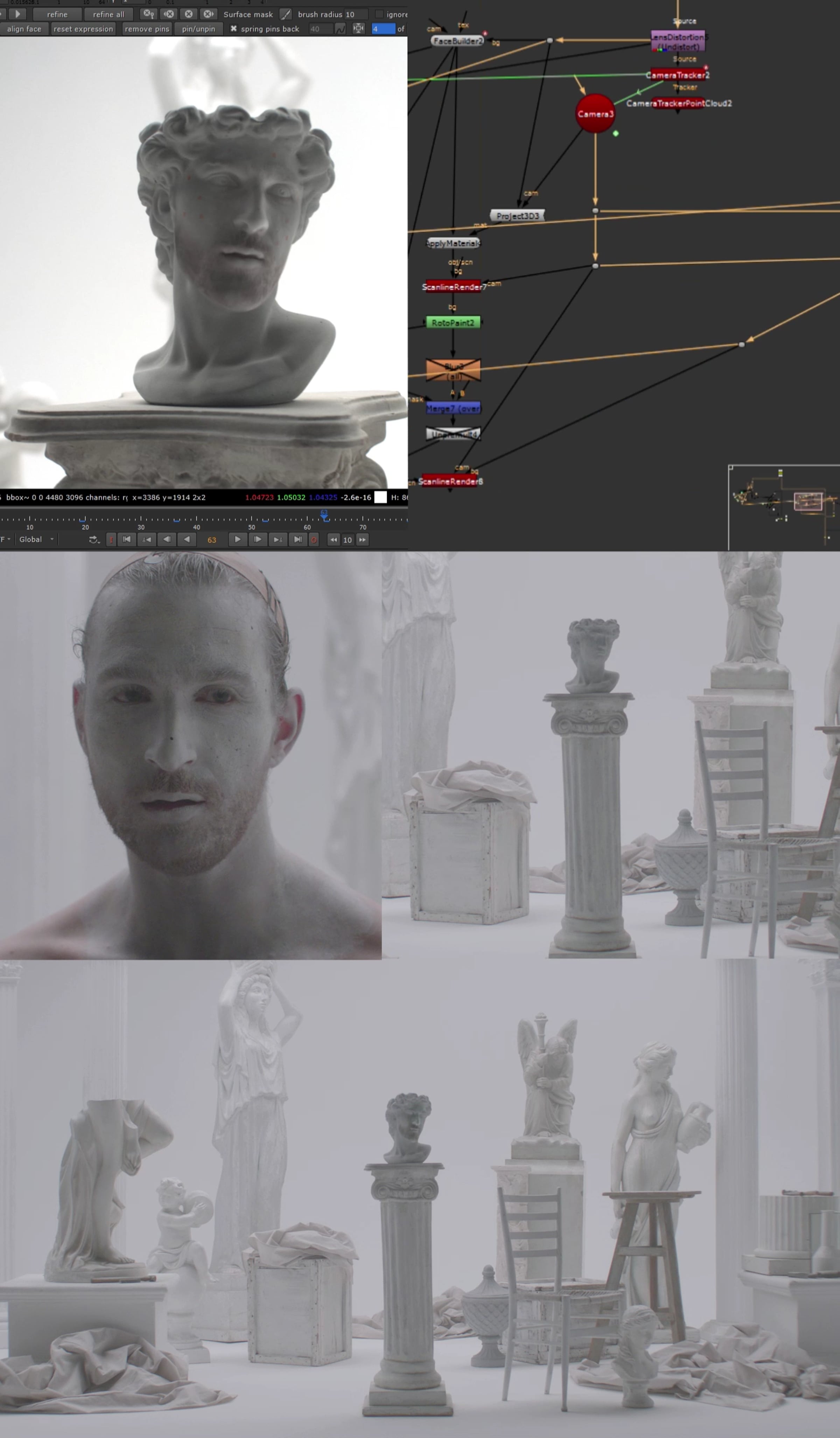 Nuke VFX breakdown: 3d face tracking and replacement w/ Keentools ...