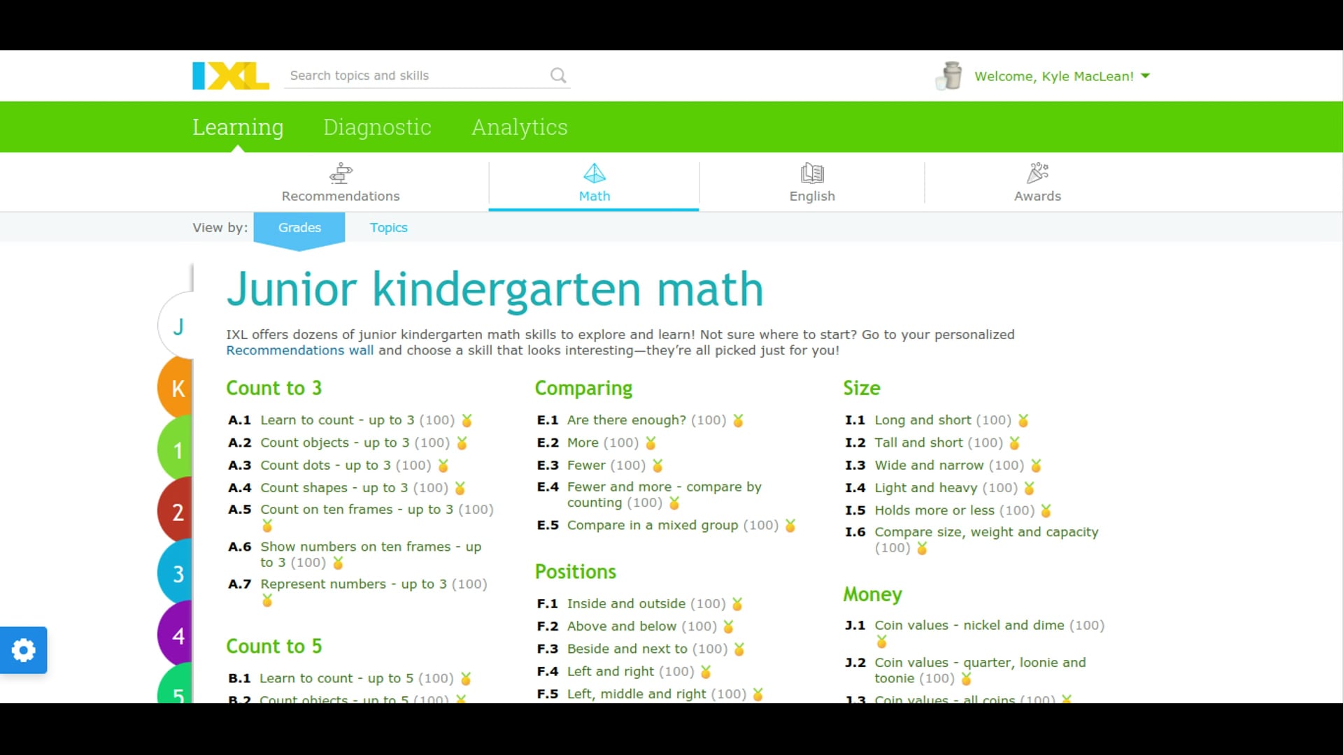 IXL A.1 Jr. Kindergarten Speedrun on Vimeo