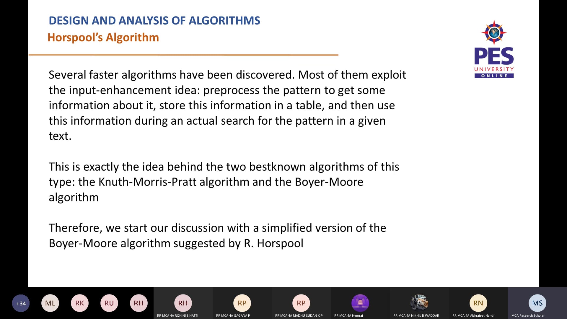 Horspool's Algorithm on Vimeo