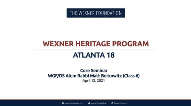 WHP Atlanta 18: Core Seminar with Rabbi Matt Berkowitz