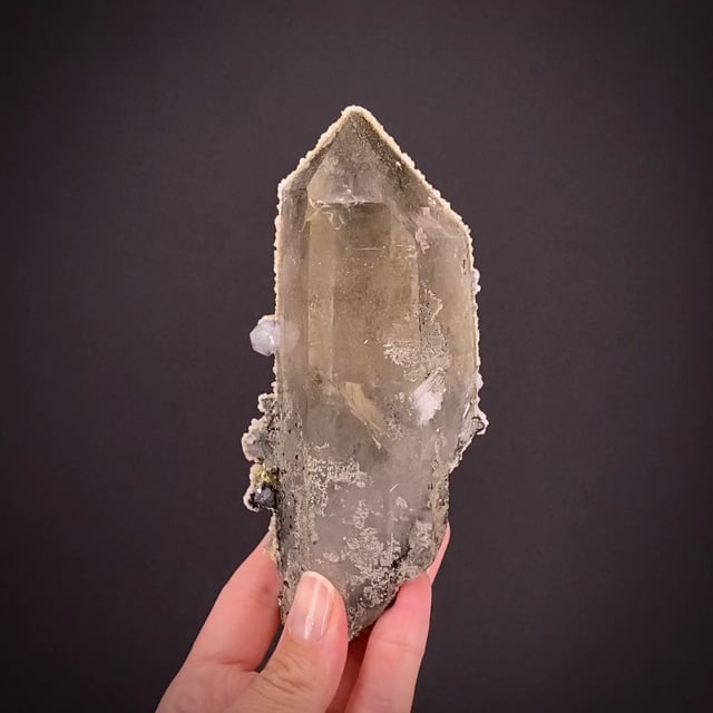 Fluorapatite on Smoky Quartz With Arsenopyrite ex Soregaroli