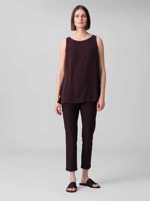 Washable Stretch Crepe High Waisted Pant | EILEEN FISHER Washable Stretch Crepe High Waisted Pant | EILEEN FISHER