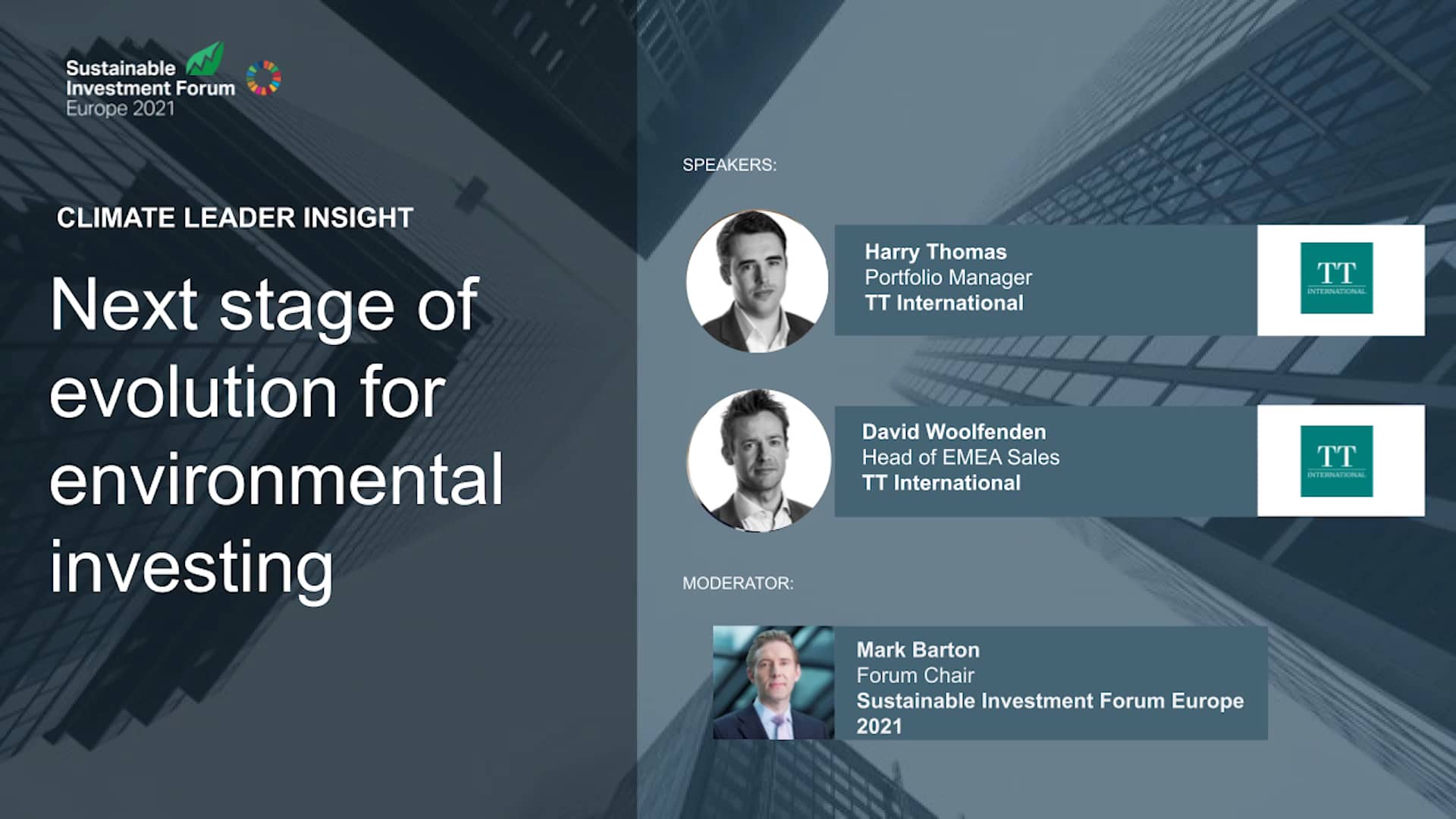 TT International at the Sustainable Investment Forum Europe 2021 on Vimeo