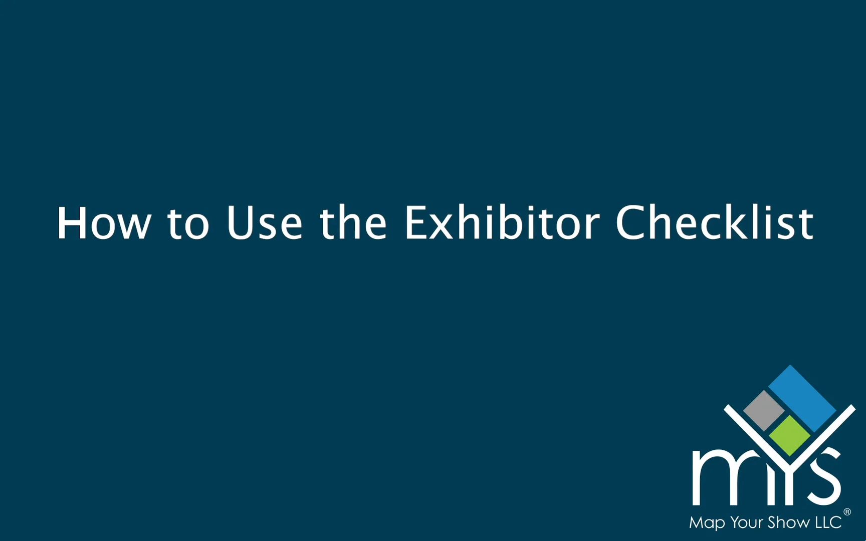 How to Use the Exhibitor Checklist (Instructions for Exhibitors) on Vimeo