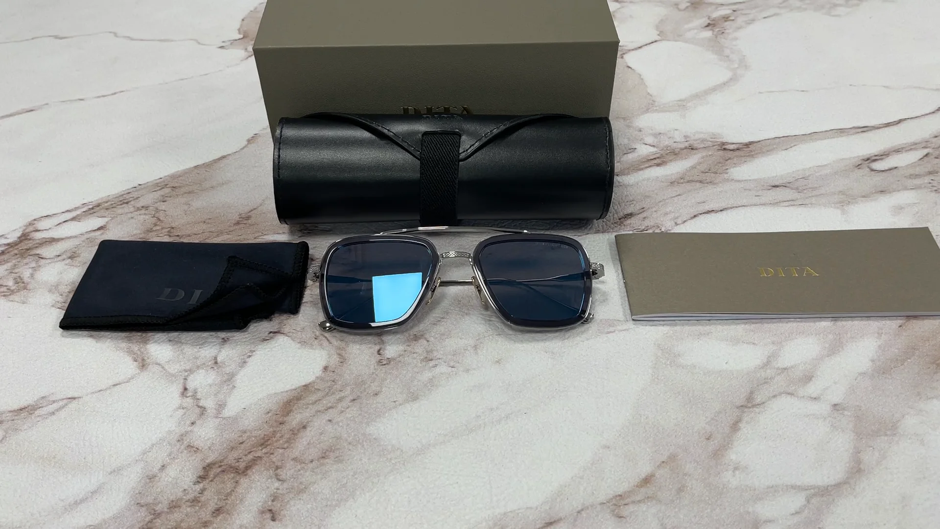 Dita Flight-006 7806 A Smoke Palladium-Gray Blue Mirror Sunglasses