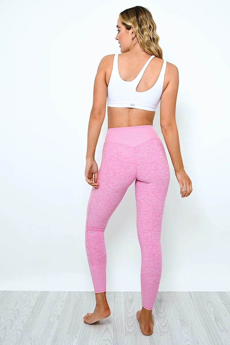 alo High Waist Alosoft Lounge Legging in Parisian Pink Heather