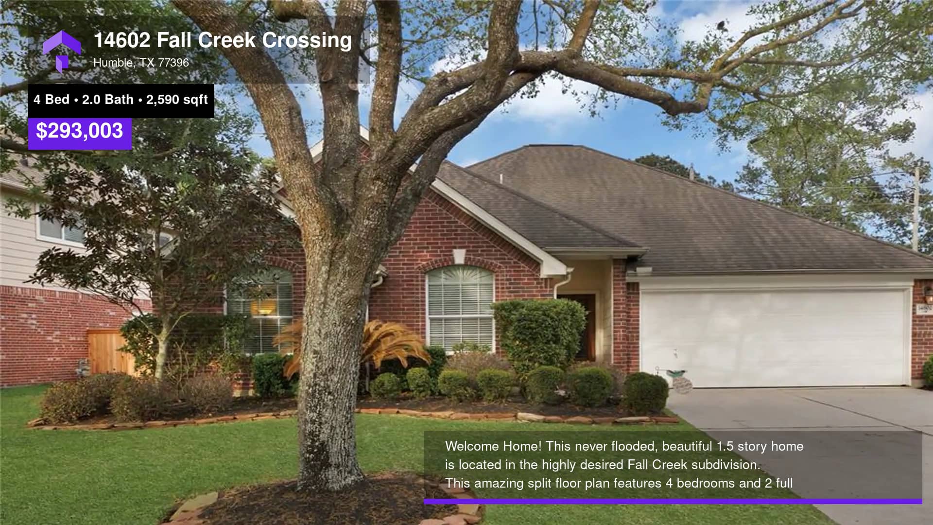 293,003 SingleFamily Home for sale 14602 Fall Creek Crossing