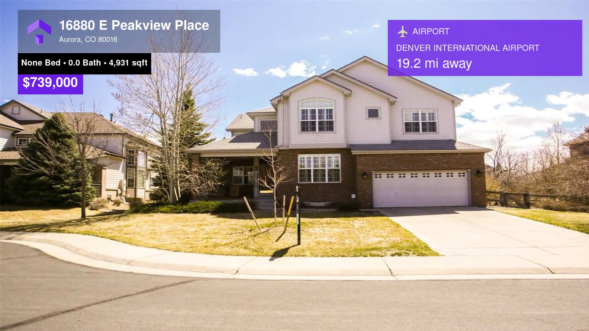 739,000 SingleFamily Home for sale 16880 E Peakview Place, Aurora