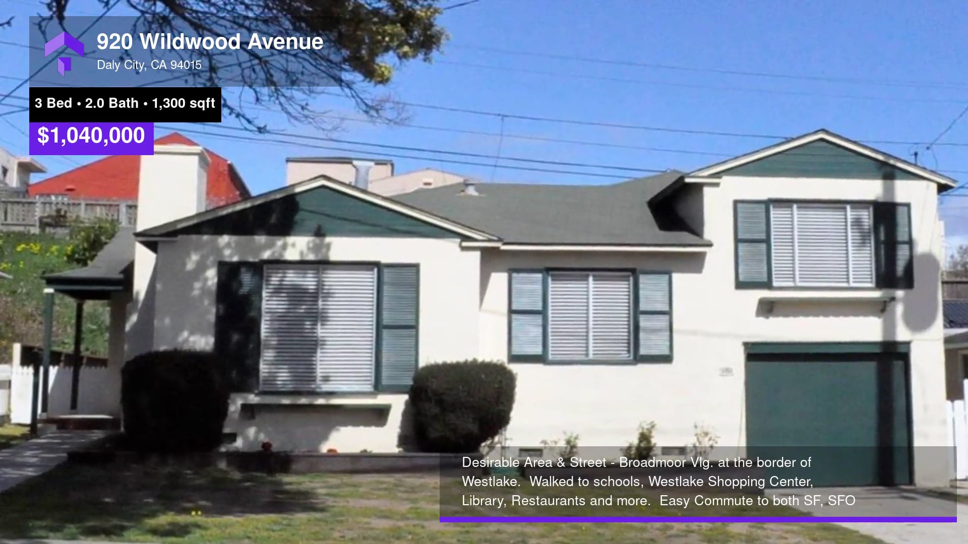 1,040,000 SingleFamily Home for sale 920 Wildwood Avenue, Daly City