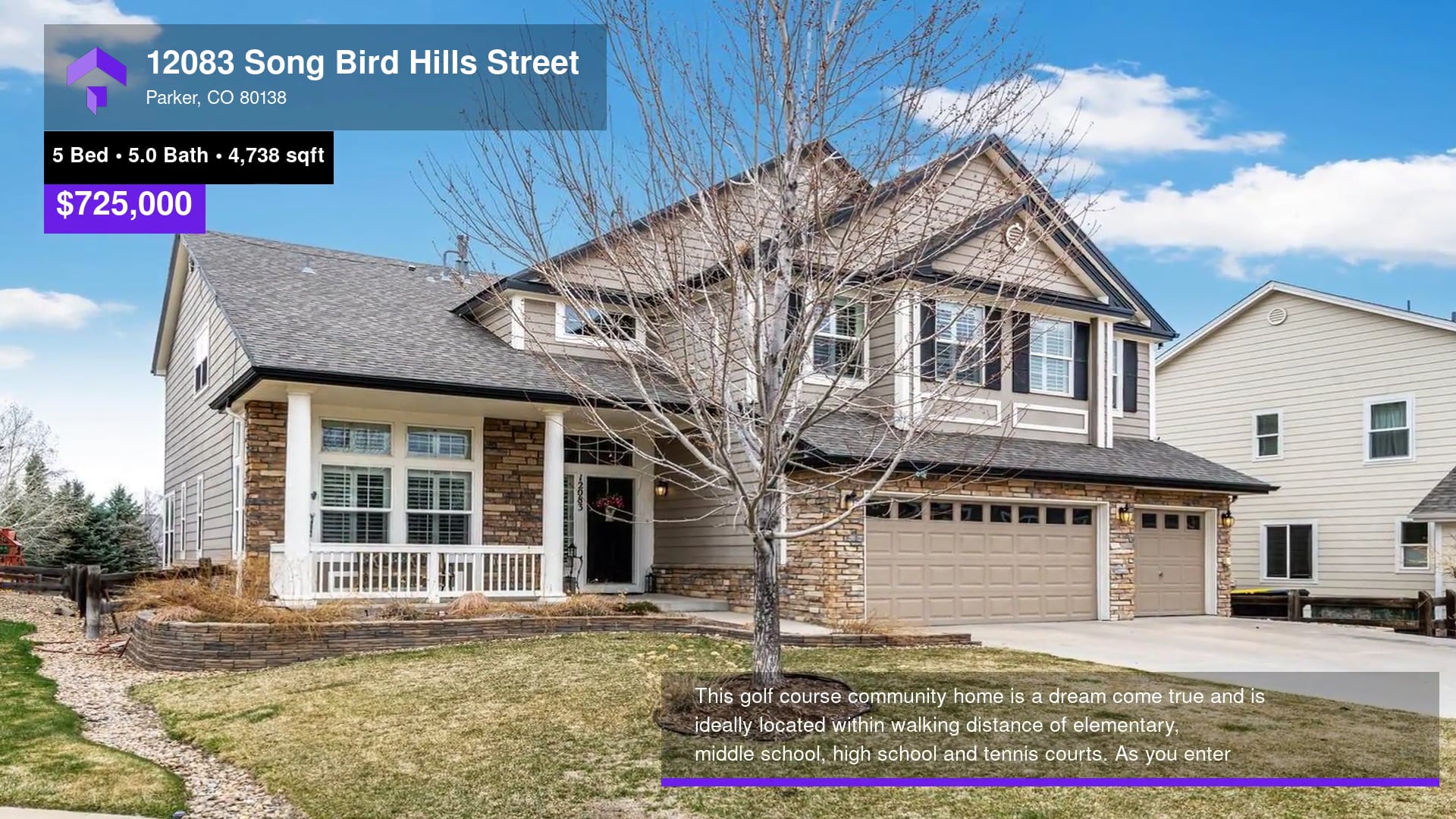 725,000 SingleFamily Home for sale 12083 Song Bird Hills Street