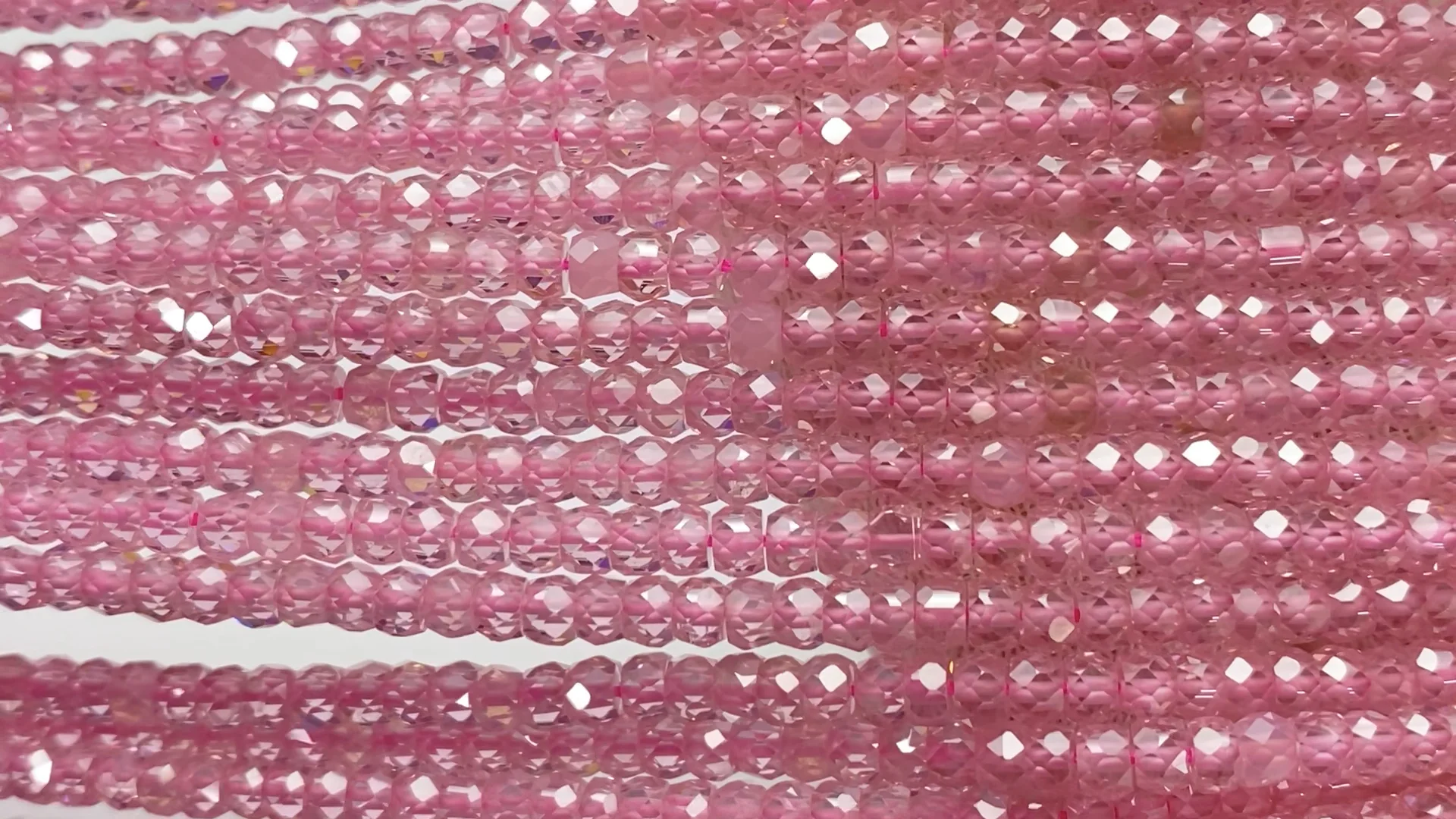 キュービックジルコニア AAA ボタンカット3×3×2mm 【ピンク】 1連(約