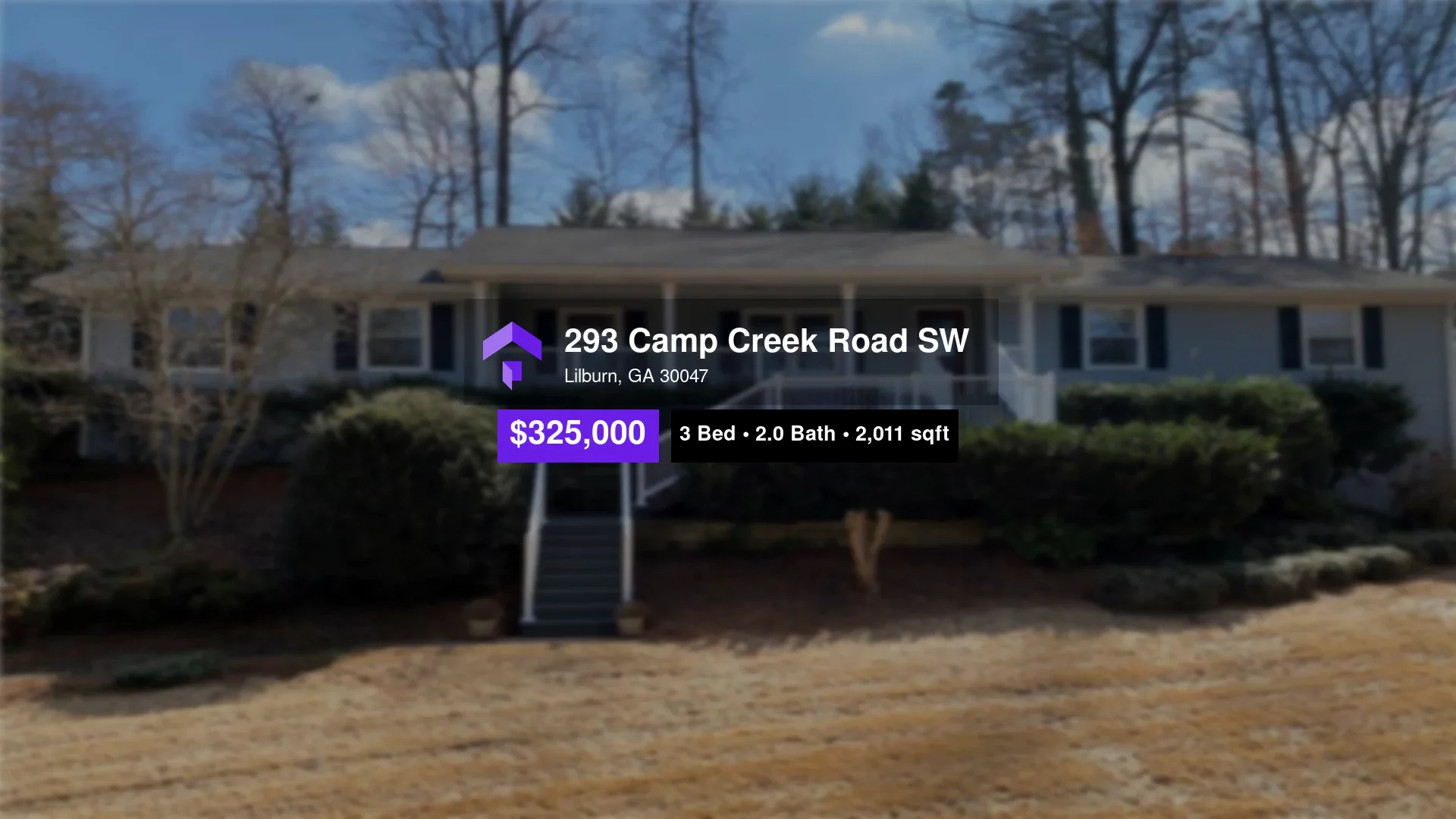 325,000 SingleFamily Home for sale 293 Camp Creek Road SW, Lilburn