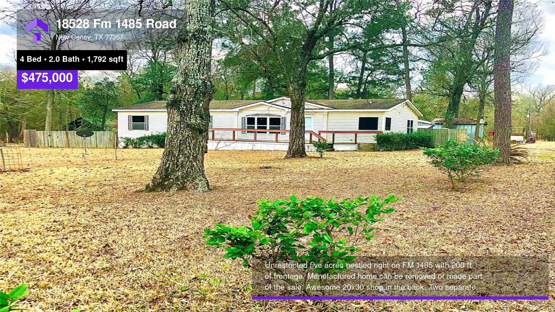 475,000 SingleFamily Home for sale 18528 Fm 1485 Road, New Caney
