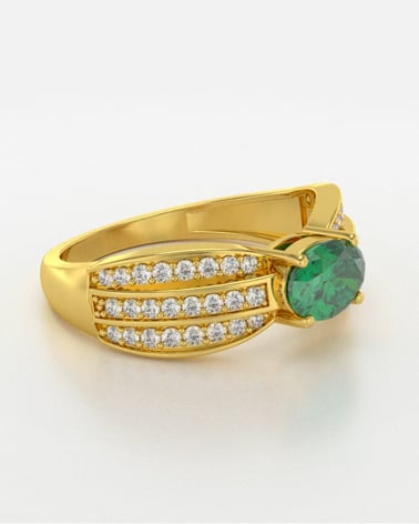 Video: Gold Emerald Diamonds Ring 2.89grs