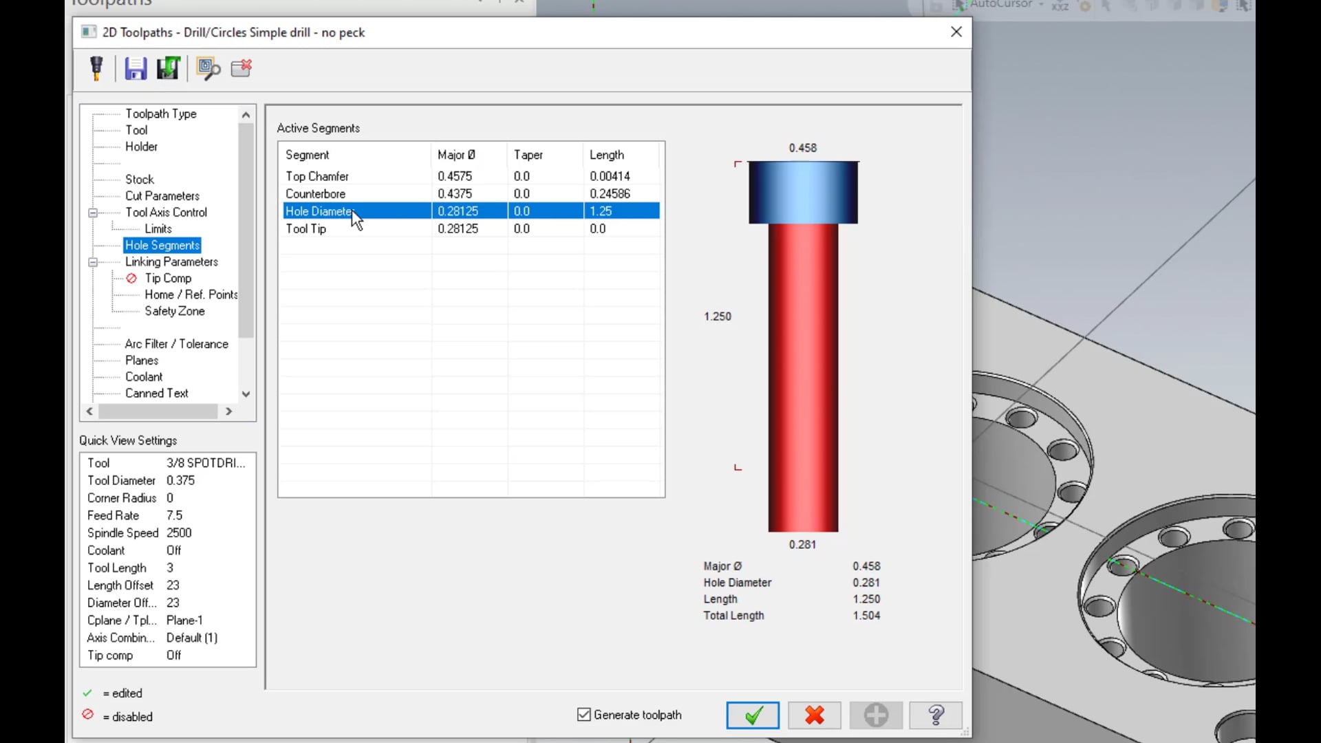 Selecting hole features and Hole Segments for holemaking operations