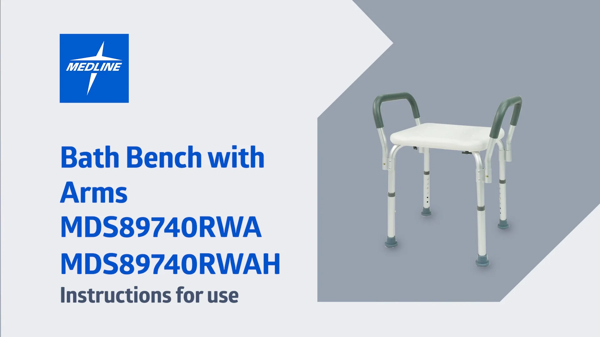 Medline Knockdown Bath Bench with Arms MDS89740RWA