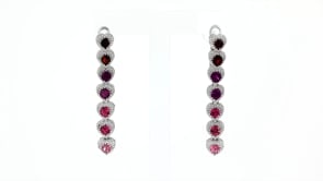 1.00 ct. t.w. Pink Tourmaline, 1.00 ct. t.w. Rhodolite Garnet and .90 ct. t.w. Garnet Drop Earrings in Sterling Silver