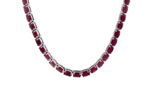 40.00 ct. t.w. Ruby Tennis Necklace in Sterling Silver