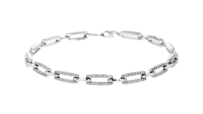1.00 ct. t.w. Diamond Paper Clip Link Bracelet in Sterling Silver