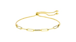 14kt Yellow Gold Paper Clip Link Bolo Bracelet