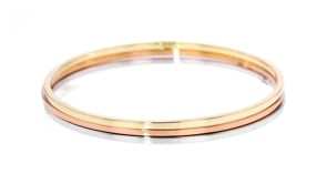 Italian 14kt Tri-Colored Gold Jewelry Set of Three Bangle Bracelets