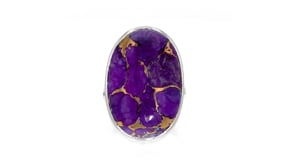 Oval Purple Turquoise Ring in Sterling Silver