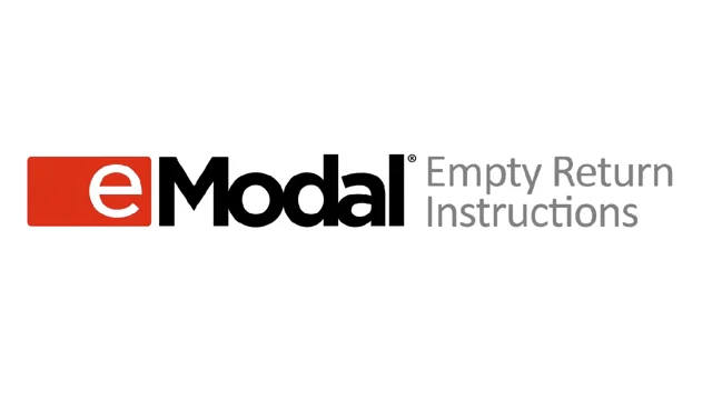 eModal Empty Returns Instructions ERI