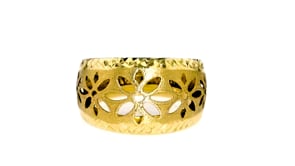 Italian 14kt Yellow Gold Cut-Out Floral Dome Ring