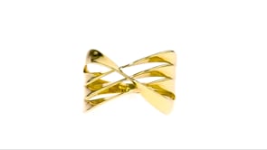 14kt Yellow Gold Open-Space Crisscross Ring