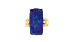 Lapis and .30 ct. t.w. White Topaz Ring in 18kt Gold Over Sterling