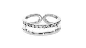 25 ct. t.w. Diamond Open-Space Double-Band Ring in Sterling Silver