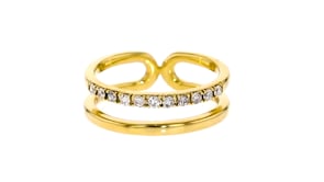 25 ct. t.w. Diamond Open-Space Double-Band Ring in 18kt Gold Over Sterling