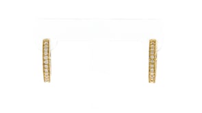 25 ct. t.w. Diamond Hoop Earrings with Beaded Edge in 18kt Gold Over Sterling