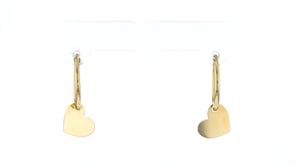Italian 14kt Yellow Gold Endless Hoop Earrings with Removable Heart Charms