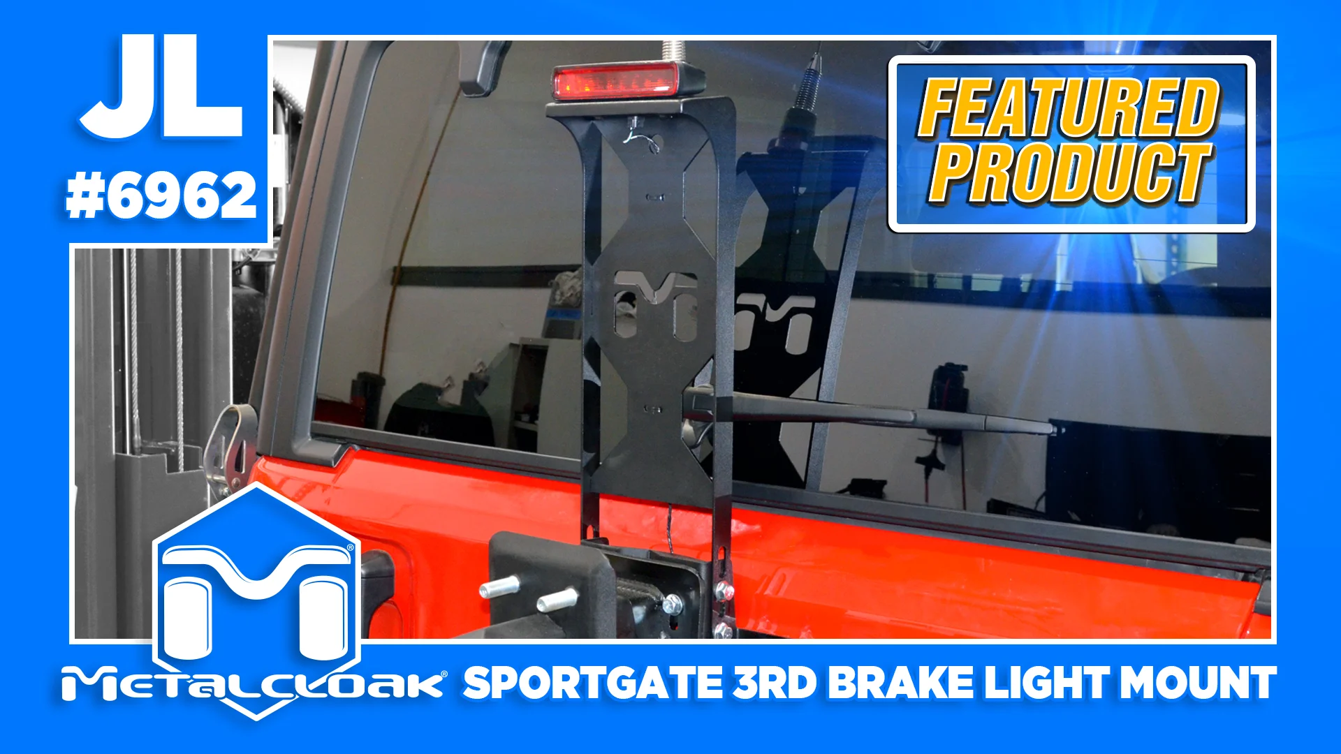 JL Wrangler SportGate 3rd Brake Light Mount JL Wrangler SportGate 3rd Brake Light Mount