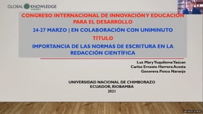 IMPORTANCIA DE LAS NORMAS DE ESCRITURA EN LA REDACCIÓN CIENTÍFICA