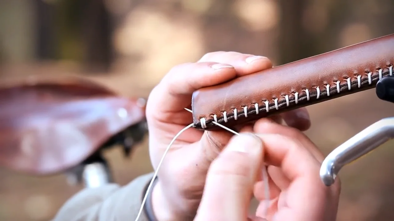 How to Install Sew on Leather City Grips on Bicycle Handlebars