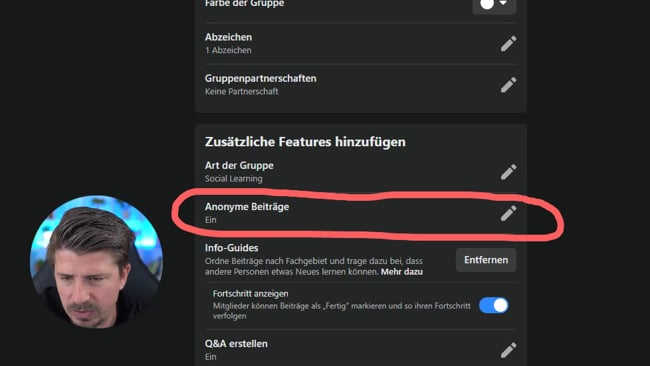 Anonyme Beiträge in neuen öffentlichen FB Gruppen