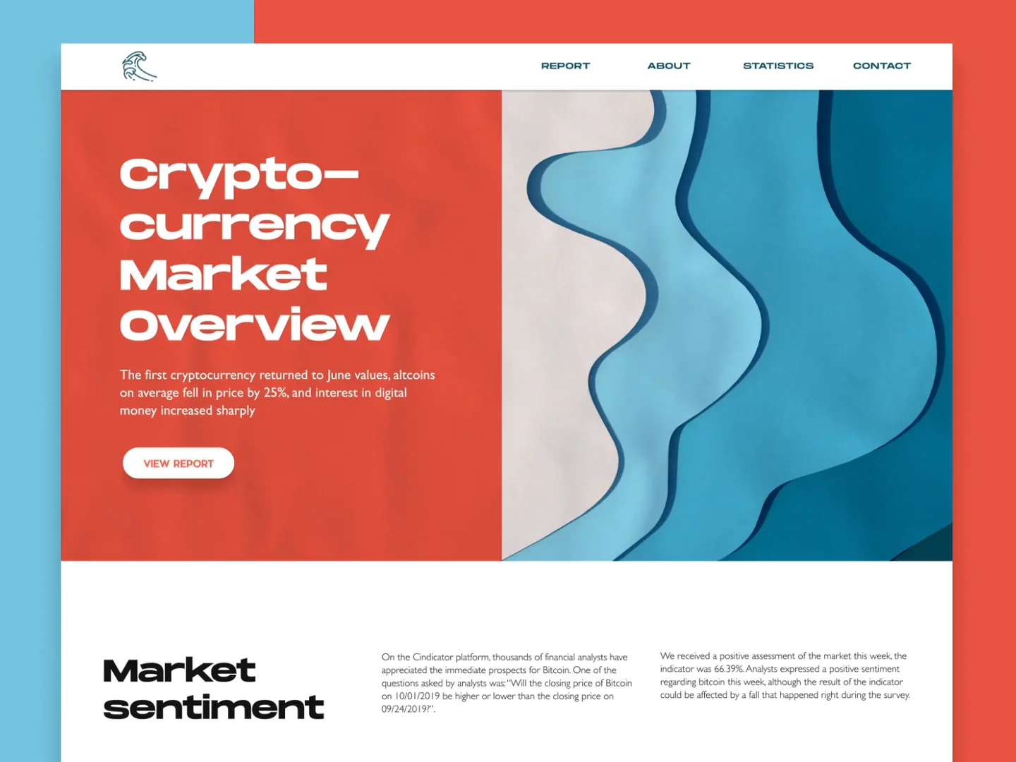 Crypto report landing page tubik