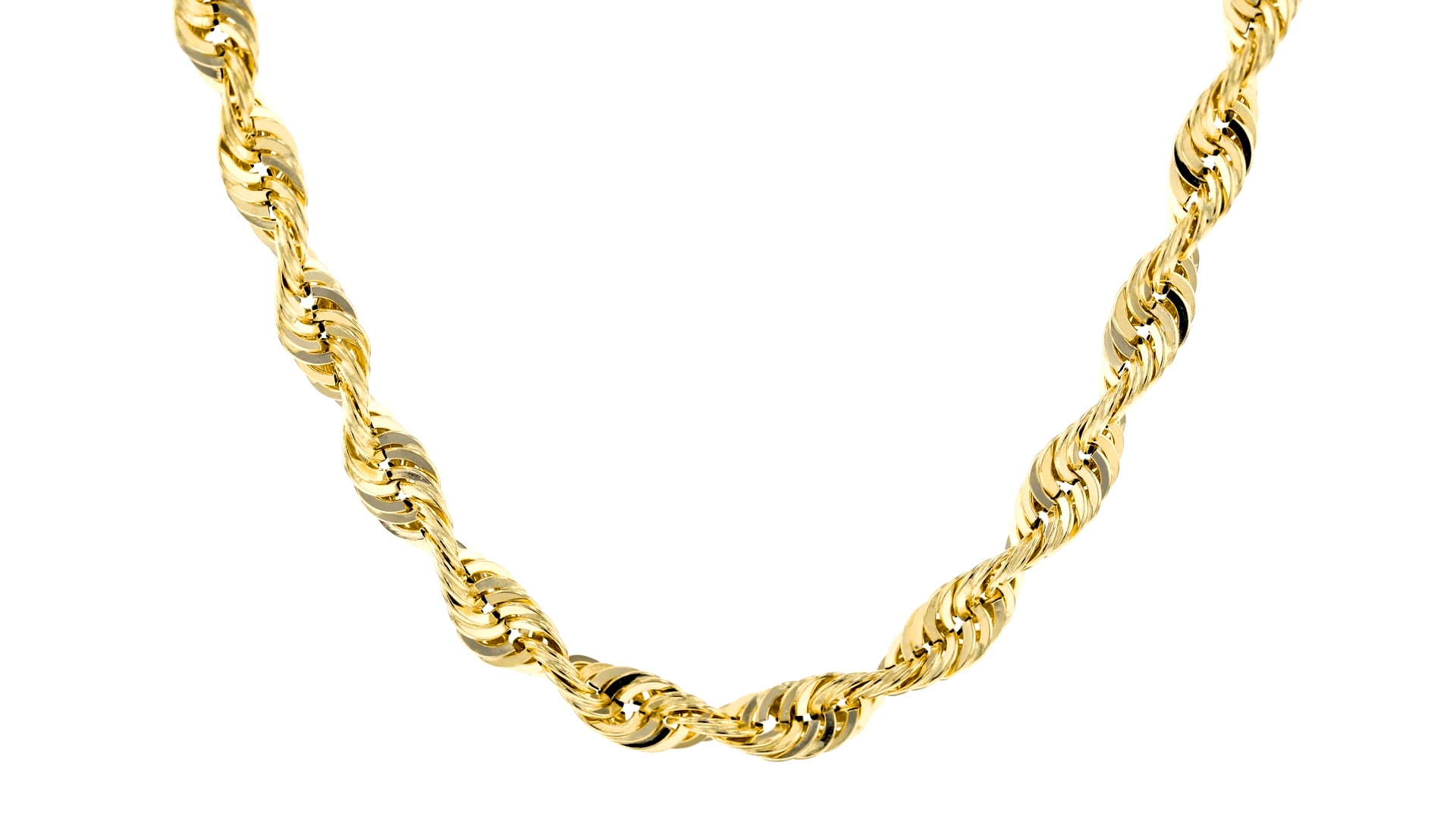 5.5mm 14kt Yellow Gold Rope Chain Necklace on Vimeo
