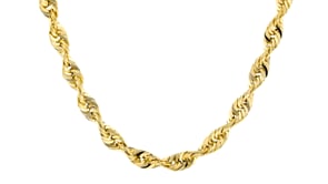 5.5mm 14kt Yellow Gold Rope Chain Necklace