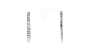 3.00 ct. t.w. Diamond Inside-Outside Hoop Earrings in 14kt White Gold