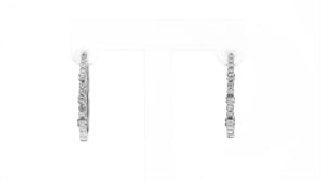 50 ct. t.w. Baguette and Round Diamond Hoop Earrings in 14kt White Gold
