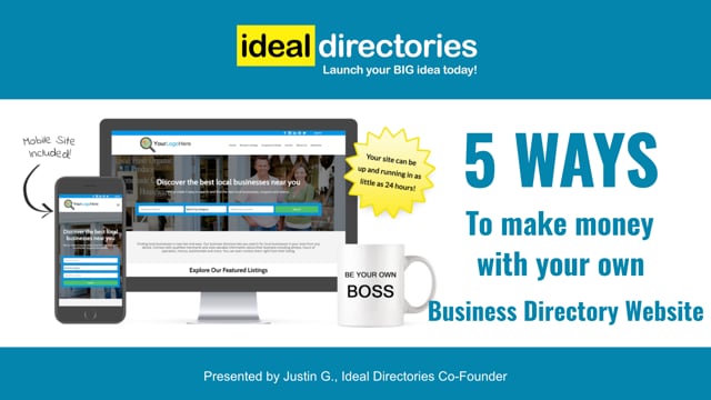 Webinar: 5 Ways to Make Money with Your Own Business Directory Website