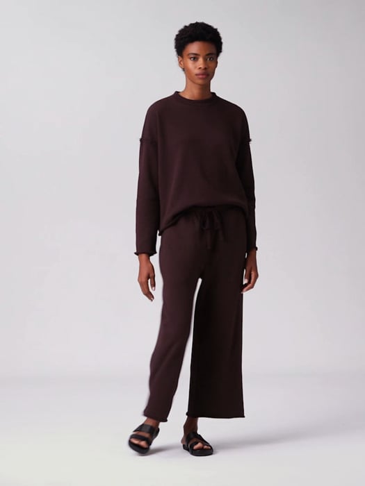 Organic Cotton French Terry Wide Leg Pants