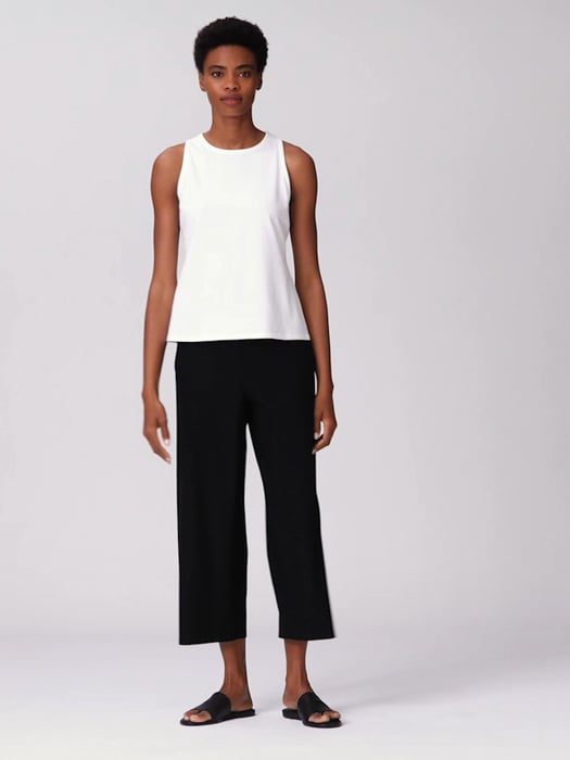 Washable Stretch Crepe Straight Pant