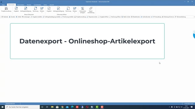 Datenexport - Artikel-Onlineshop Export